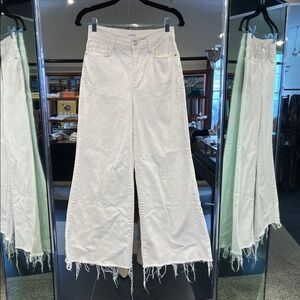 Frame Denim Cream Wide Leg Jeans